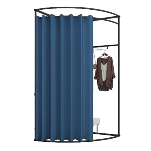 ROSEEONNE umkleidekabine mobil Mobile Bodenumkleidekabine, Eisen-Eckumkleidekabinen-Trennwand, Umkleidekabinen-Sichtschutz, einfach zu montieren, Compatible with Einkaufen umkleidekabine(Dark Blue,S) von ROSEEONNE