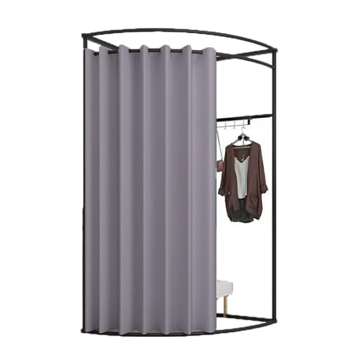 ROSEEONNE umkleidekabine mobil Mobile Bodenumkleidekabine, Eisen-Eckumkleidekabinen-Trennwand, Umkleidekabinen-Sichtschutz, einfach zu montieren, Compatible with Einkaufen umkleidekabine(Dark Gray,S) von ROSEEONNE