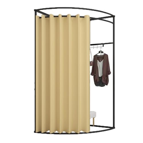 ROSEEONNE umkleidekabine mobil Mobile Bodenumkleidekabine, Eisen-Eckumkleidekabinen-Trennwand, Umkleidekabinen-Sichtschutz, einfach zu montieren, Compatible with Einkaufen umkleidekabine(Gold,L) von ROSEEONNE