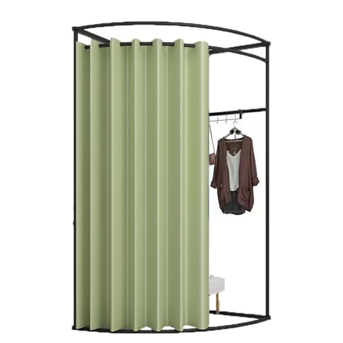 ROSEEONNE umkleidekabine mobil Mobile Bodenumkleidekabine, Eisen-Eckumkleidekabinen-Trennwand, Umkleidekabinen-Sichtschutz, einfach zu montieren, Compatible with Einkaufen umkleidekabine(Green A,S) von ROSEEONNE