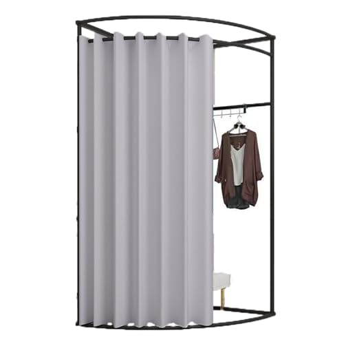 ROSEEONNE umkleidekabine mobil Mobile Bodenumkleidekabine, Eisen-Eckumkleidekabinen-Trennwand, Umkleidekabinen-Sichtschutz, einfach zu montieren, Compatible with Einkaufen umkleidekabine(Grey,L) von ROSEEONNE
