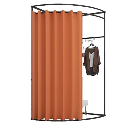 ROSEEONNE umkleidekabine mobil Mobile Bodenumkleidekabine, Eisen-Eckumkleidekabinen-Trennwand, Umkleidekabinen-Sichtschutz, einfach zu montieren, Compatible with Einkaufen umkleidekabine(Orange,L) von ROSEEONNE