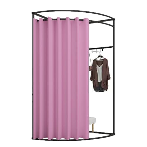 ROSEEONNE umkleidekabine mobil Mobile Bodenumkleidekabine, Eisen-Eckumkleidekabinen-Trennwand, Umkleidekabinen-Sichtschutz, einfach zu montieren, Compatible with Einkaufen umkleidekabine(Pink A,S) von ROSEEONNE