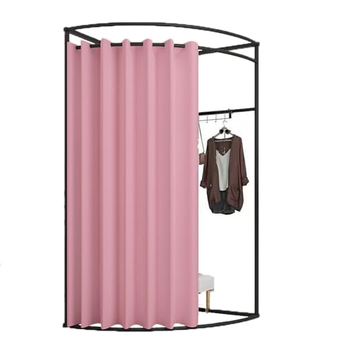 ROSEEONNE umkleidekabine mobil Mobile Bodenumkleidekabine, Eisen-Eckumkleidekabinen-Trennwand, Umkleidekabinen-Sichtschutz, einfach zu montieren, Compatible with Einkaufen umkleidekabine(Pink B,L) von ROSEEONNE