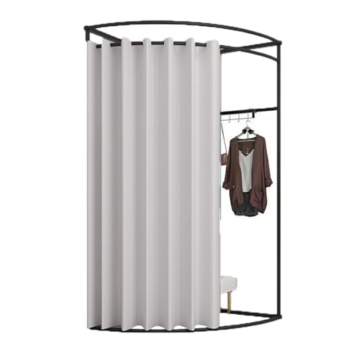 ROSEEONNE umkleidekabine mobil Mobile Bodenumkleidekabine, Eisen-Eckumkleidekabinen-Trennwand, Umkleidekabinen-Sichtschutz, einfach zu montieren, Compatible with Einkaufen umkleidekabine(Silver,L) von ROSEEONNE