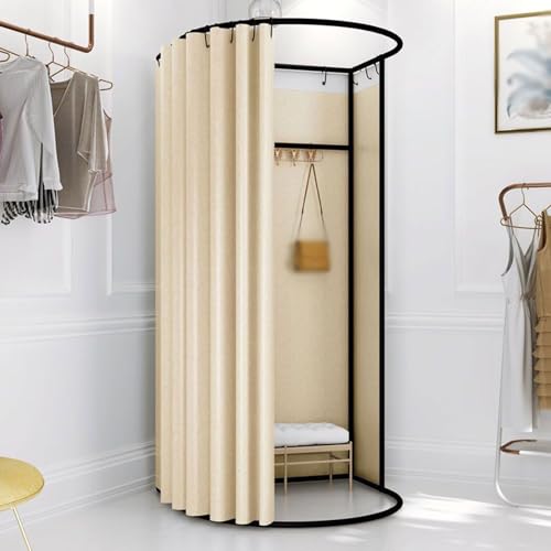 ROSEEONNE umkleidekabine mobil Mobile Umkleidekabine, abnehmbare tragbare Ankleidekabine, Sichtschutz, Umkleidekabine Compatible with das Home-Office-Einkaufszentrum umkleidekabine(Beige,85 * 80cm) von ROSEEONNE
