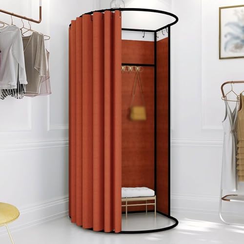 ROSEEONNE umkleidekabine mobil Mobile Umkleidekabine, abnehmbare tragbare Ankleidekabine, Sichtschutz, Umkleidekabine Compatible with das Home-Office-Einkaufszentrum umkleidekabine(Orange,100 * 95cm) von ROSEEONNE