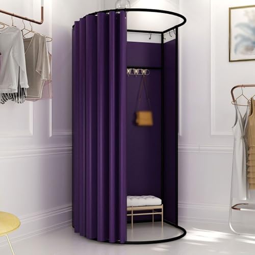 ROSEEONNE umkleidekabine mobil Mobile Umkleidekabine, abnehmbare tragbare Ankleidekabine, Sichtschutz, Umkleidekabine Compatible with das Home-Office-Einkaufszentrum umkleidekabine(Purple,85 * 80cm) von ROSEEONNE