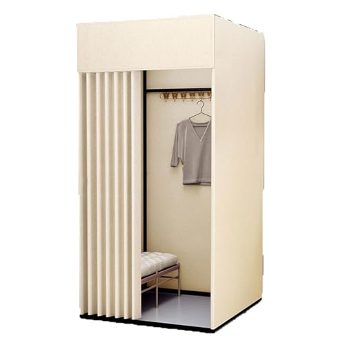 ROSEEONNE umkleidekabine mobil Shopping Mobile Umkleidekabine Tragbarer Boden-Umkleideraum Bekleidungsgeschäft Umkleidekabine Einfach zu montieren Sichtschutz umkleidekabine(Beige,S) von ROSEEONNE