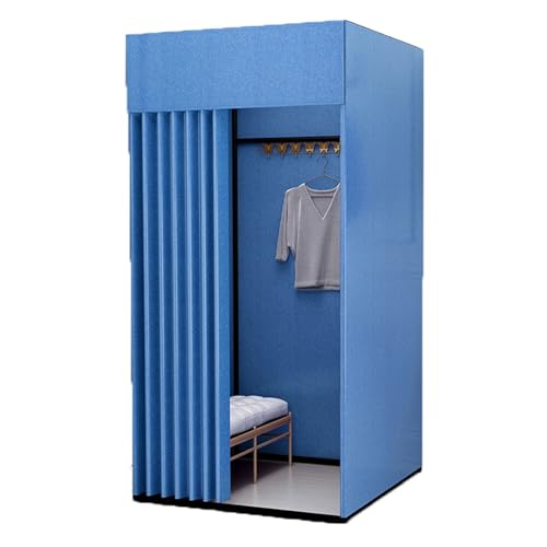ROSEEONNE umkleidekabine mobil Shopping Mobile Umkleidekabine Tragbarer Boden-Umkleideraum Bekleidungsgeschäft Umkleidekabine Einfach zu montieren Sichtschutz umkleidekabine(Bleu,M) von ROSEEONNE
