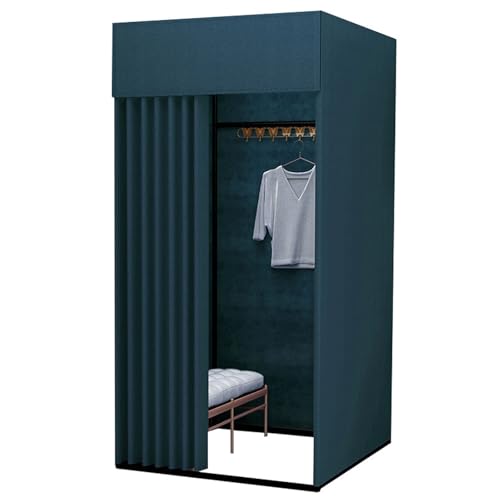 ROSEEONNE umkleidekabine mobil Shopping Mobile Umkleidekabine Tragbarer Boden-Umkleideraum Bekleidungsgeschäft Umkleidekabine Einfach zu montieren Sichtschutz umkleidekabine(Blue-Green,S) von ROSEEONNE