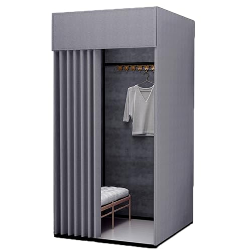 ROSEEONNE umkleidekabine mobil Shopping Mobile Umkleidekabine Tragbarer Boden-Umkleideraum Bekleidungsgeschäft Umkleidekabine Einfach zu montieren Sichtschutz umkleidekabine(Dark Gray,S) von ROSEEONNE