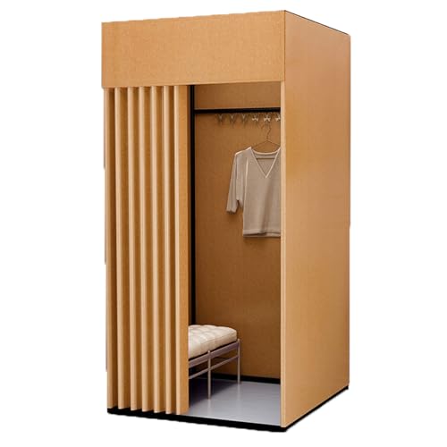 ROSEEONNE umkleidekabine mobil Shopping Mobile Umkleidekabine Tragbarer Boden-Umkleideraum Bekleidungsgeschäft Umkleidekabine Einfach zu montieren Sichtschutz umkleidekabine(Gold,M) von ROSEEONNE