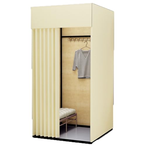 ROSEEONNE umkleidekabine mobil Shopping Mobile Umkleidekabine Tragbarer Boden-Umkleideraum Bekleidungsgeschäft Umkleidekabine Einfach zu montieren Sichtschutz umkleidekabine(Ivory White,S) von ROSEEONNE
