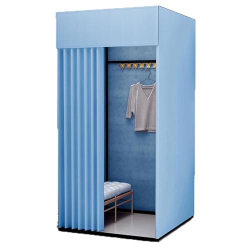 ROSEEONNE umkleidekabine mobil Shopping Mobile Umkleidekabine Tragbarer Boden-Umkleideraum Bekleidungsgeschäft Umkleidekabine Einfach zu montieren Sichtschutz umkleidekabine(Light Blue,L) von ROSEEONNE