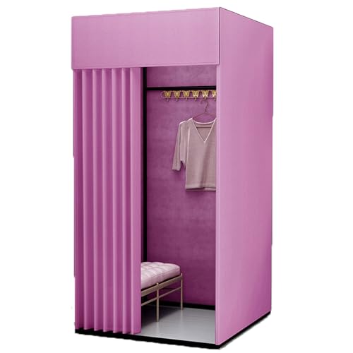 ROSEEONNE umkleidekabine mobil Shopping Mobile Umkleidekabine Tragbarer Boden-Umkleideraum Bekleidungsgeschäft Umkleidekabine Einfach zu montieren Sichtschutz umkleidekabine(Light Purple,L) von ROSEEONNE