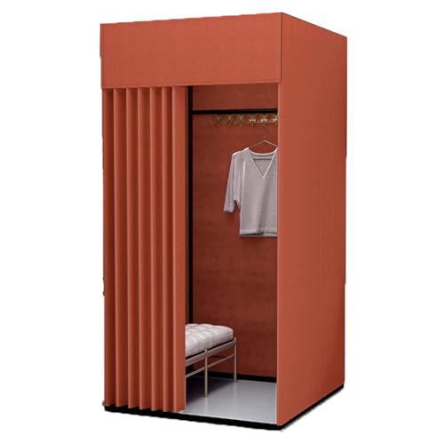 ROSEEONNE umkleidekabine mobil Shopping Mobile Umkleidekabine Tragbarer Boden-Umkleideraum Bekleidungsgeschäft Umkleidekabine Einfach zu montieren Sichtschutz umkleidekabine(Orange,L) von ROSEEONNE