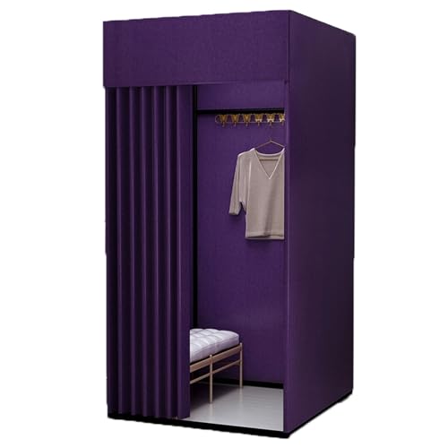 ROSEEONNE umkleidekabine mobil Shopping Mobile Umkleidekabine Tragbarer Boden-Umkleideraum Bekleidungsgeschäft Umkleidekabine Einfach zu montieren Sichtschutz umkleidekabine(Purple,S) von ROSEEONNE