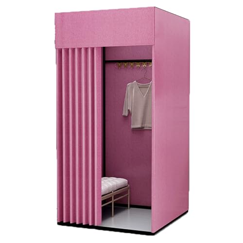 ROSEEONNE umkleidekabine mobil Shopping Mobile Umkleidekabine Tragbarer Boden-Umkleideraum Bekleidungsgeschäft Umkleidekabine Einfach zu montieren Sichtschutz umkleidekabine(Rose,L) von ROSEEONNE