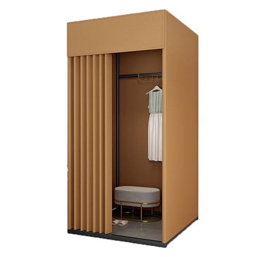 ROSEEONNE umkleidekabine mobil Temporäre Mobile Umkleidekabine, Ankleidezimmer Compatible with Bekleidungsgeschäfte tragbare Faltbare with Einkaufen im Freien 3 Größen umkleidekabine(Light Brown,L) von ROSEEONNE
