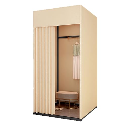 ROSEEONNE umkleidekabine mobil Temporäre Mobile Umkleidekabine Ankleidezimmer Compatible with Bekleidungsgeschäfte tragbare Faltbare Einkaufen im Freien 3 Größen umkleidekabine(Beige,1 * 1 * 2m) von ROSEEONNE