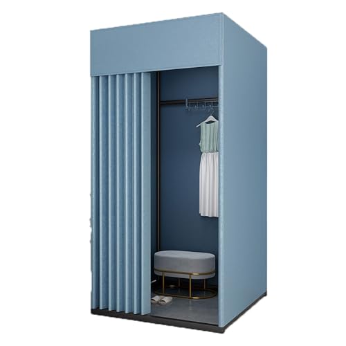 ROSEEONNE umkleidekabine mobil Temporäre Mobile Umkleidekabine Ankleidezimmer Compatible with Bekleidungsgeschäfte tragbare Faltbare Einkaufen im Freien 3 Größen umkleidekabine(Bleu,1 * 0.8 * 2m) von ROSEEONNE