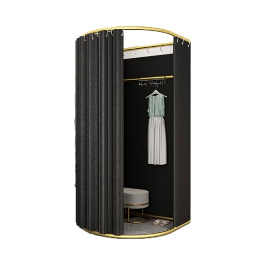 ROSEEONNE umkleidekabine mobil Tragbarer Umkleideraumboden mobiler Ankleideraum Faltbarer Sichtschutz Compatible with Bekleidungsgeschäfte Einkaufen umkleidekabine(Black A,85x80cm) von ROSEEONNE