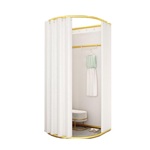 ROSEEONNE umkleidekabine mobil Tragbarer Umkleideraumboden mobiler Ankleideraum Faltbarer Sichtschutz Compatible with Bekleidungsgeschäfte Einkaufen umkleidekabine(Blanc,100x95cm) von ROSEEONNE