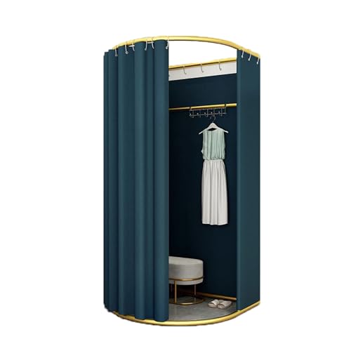 ROSEEONNE umkleidekabine mobil Tragbarer Umkleideraumboden mobiler Ankleideraum Faltbarer Sichtschutz Compatible with Bekleidungsgeschäfte Einkaufen umkleidekabine(Blue-Green,85x80cm) von ROSEEONNE