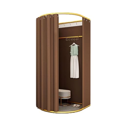 ROSEEONNE umkleidekabine mobil Tragbarer Umkleideraumboden mobiler Ankleideraum Faltbarer Sichtschutz Compatible with Bekleidungsgeschäfte Einkaufen umkleidekabine(Brown A,85x80cm) von ROSEEONNE