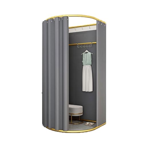 ROSEEONNE umkleidekabine mobil Tragbarer Umkleideraumboden mobiler Ankleideraum Faltbarer Sichtschutz Compatible with Bekleidungsgeschäfte Einkaufen umkleidekabine(Dark Gray,85x80cm) von ROSEEONNE