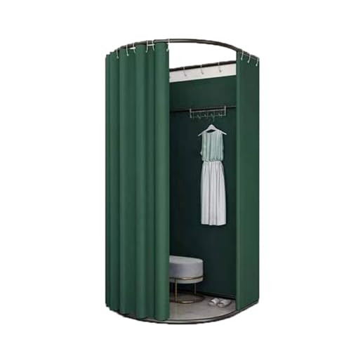 ROSEEONNE umkleidekabine mobil Tragbarer Umkleideraumboden mobiler Ankleideraum Faltbarer Sichtschutz Compatible with Bekleidungsgeschäfte Einkaufen umkleidekabine(Dark Green,85x80cm) von ROSEEONNE