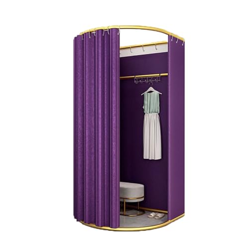 ROSEEONNE umkleidekabine mobil Tragbarer Umkleideraumboden mobiler Ankleideraum Faltbarer Sichtschutz Compatible with Bekleidungsgeschäfte Einkaufen umkleidekabine(Dark Purple,85x80cm) von ROSEEONNE