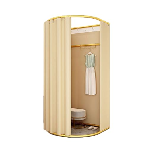 ROSEEONNE umkleidekabine mobil Tragbarer Umkleideraumboden mobiler Ankleideraum Faltbarer Sichtschutz Compatible with Bekleidungsgeschäfte Einkaufen umkleidekabine(Ivory,85x80cm) von ROSEEONNE