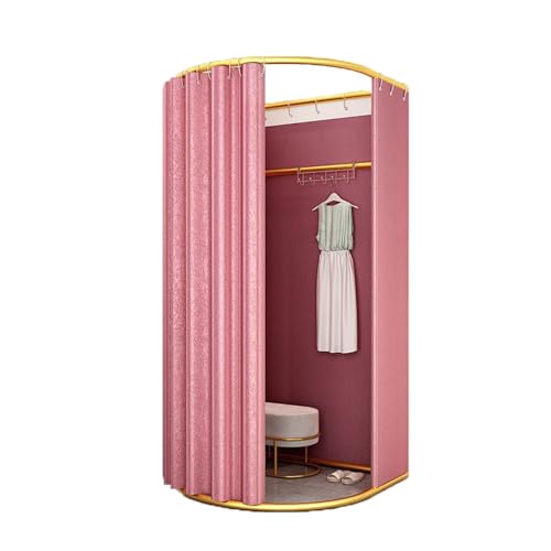 ROSEEONNE umkleidekabine mobil Tragbarer Umkleideraumboden mobiler Ankleideraum Faltbarer Sichtschutz Compatible with Bekleidungsgeschäfte Einkaufen umkleidekabine(Light pink,85x80cm) von ROSEEONNE