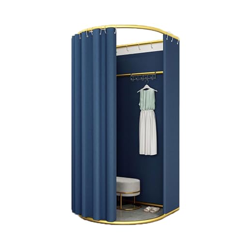 ROSEEONNE umkleidekabine mobil Tragbarer Umkleideraumboden mobiler Ankleideraum Faltbarer Sichtschutz Compatible with Bekleidungsgeschäfte Einkaufen umkleidekabine(Navy Blue,85x80cm) von ROSEEONNE