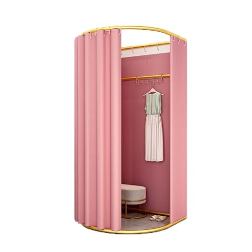 ROSEEONNE umkleidekabine mobil Tragbarer Umkleideraumboden mobiler Ankleideraum Faltbarer Sichtschutz Compatible with Bekleidungsgeschäfte Einkaufen umkleidekabine(Rose,100x95cm) von ROSEEONNE