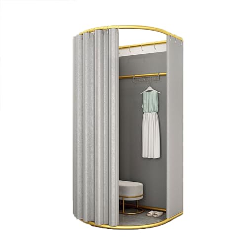 ROSEEONNE umkleidekabine mobil Tragbarer Umkleideraumboden mobiler Ankleideraum Faltbarer Sichtschutz Compatible with Bekleidungsgeschäfte Einkaufen umkleidekabine(Silver,100x95cm) von ROSEEONNE