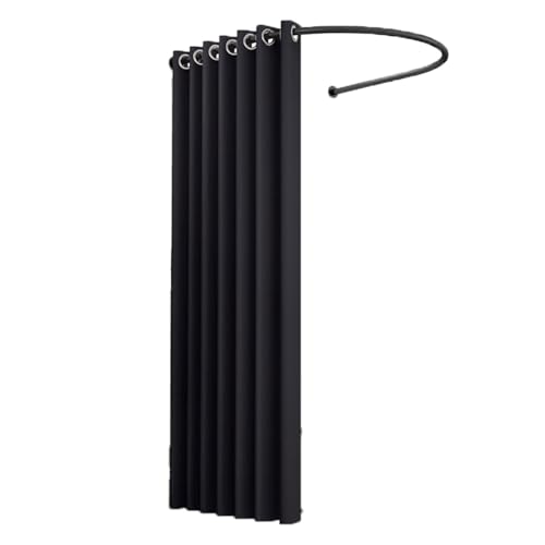 ROSEEONNE umkleidekabine mobil U-förmige Umkleidekabine tragbares Ankleidezimmer einfache mit Vorhängen Compatible with Privatsphäre das Home-Office-Einkaufszentrum umkleidekabine(Black B,100 * 95cm) von ROSEEONNE