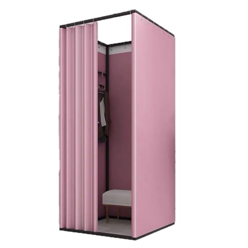 ROSEEONNE umkleidekabine mobil Umkleidekabine Compatible with Einkaufszentren und Einzelhandelsgeschäfte, bodenstehende Umkleidekabine, beweglicher, tragbarer Umkleideraum umkleidekabine(Pink A,85cm) von ROSEEONNE