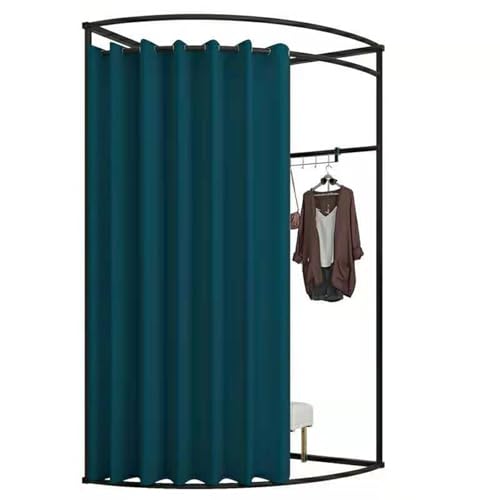 umkleidekabine mobil Mobile Bodenumkleidekabine, Eisen-Eckumkleidekabinen-Trennwand, Umkleidekabinen-Sichtschutz, einfach zu montieren, Compatible with Einkaufen umkleidekabine(Blue-green,S) von ROSEEONNE