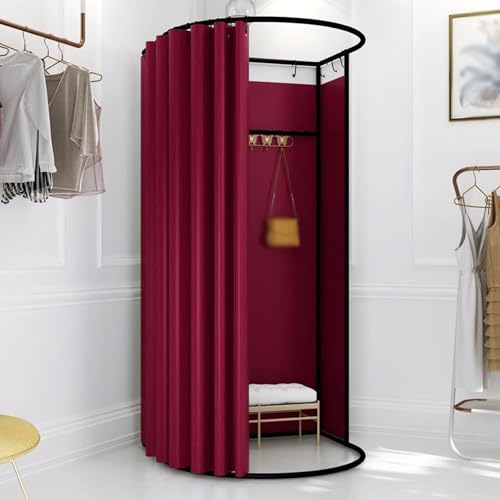 umkleidekabine mobil Mobile Umkleidekabine, abnehmbare tragbare Ankleidekabine, Sichtschutz, Umkleidekabine Compatible with das Home-Office-Einkaufszentrum umkleidekabine(Wine red,85*80cm) von ROSEEONNE