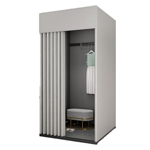 umkleidekabine mobil Temporäre mobile Umkleidekabine Ankleidezimmer Compatible with Bekleidungsgeschäfte tragbare faltbare Einkaufen im Freien 3 Größen umkleidekabine(Silver gray,0.8*0.8*2m) von ROSEEONNE