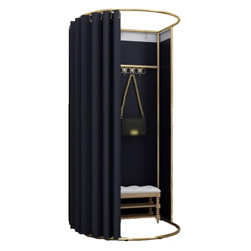 umkleidekabine mobil Temporäre mobile Umkleidekabine Bodenbelag Compatible with Bekleidungsgeschäfte faltbare tragbarer den Schutz der Privatsphäre im Büro umkleidekabine(Black A,0.85*0.8*2m) von ROSEEONNE