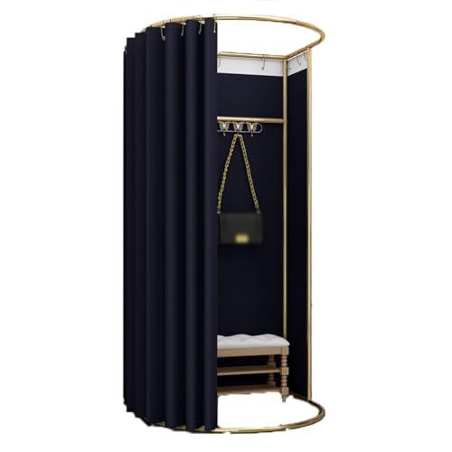 umkleidekabine mobil Temporäre mobile Umkleidekabine Bodenbelag Compatible with Bekleidungsgeschäfte faltbare tragbarer den Schutz der Privatsphäre im Büro umkleidekabine(Black B,1*0.95*2m) von ROSEEONNE