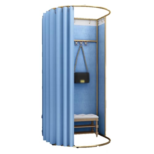 umkleidekabine mobil Temporäre mobile Umkleidekabine Bodenbelag Compatible with Bekleidungsgeschäfte faltbare tragbarer den Schutz der Privatsphäre im Büro umkleidekabine(Light Blue,0.85*0.8*2m) von ROSEEONNE