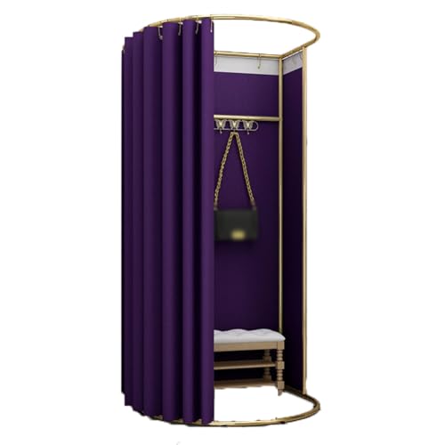 umkleidekabine mobil Temporäre mobile Umkleidekabine Bodenbelag Compatible with Bekleidungsgeschäfte faltbare tragbarer den Schutz der Privatsphäre im Büro umkleidekabine(Purple A,1*0.95*2m) von ROSEEONNE