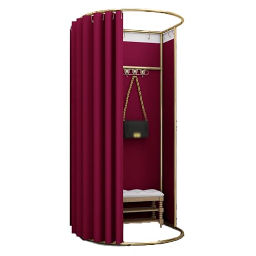 umkleidekabine mobil Temporäre mobile Umkleidekabine Bodenbelag Compatible with Bekleidungsgeschäfte faltbare tragbarer den Schutz der Privatsphäre im Büro umkleidekabine(Rosso,1*0.95*2m) von ROSEEONNE