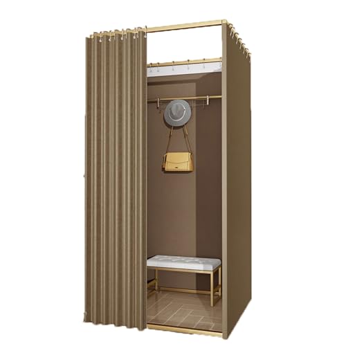 umkleidekabine mobil Tragbare Umkleidekabine, temporäre Umkleidekabine, Bodentrennwand, Umkleidekabine, geeignet Compatible with Bekleidungsgeschäfte, Einkaufsbüros umkleidekabine(Brown A,S) von ROSEEONNE