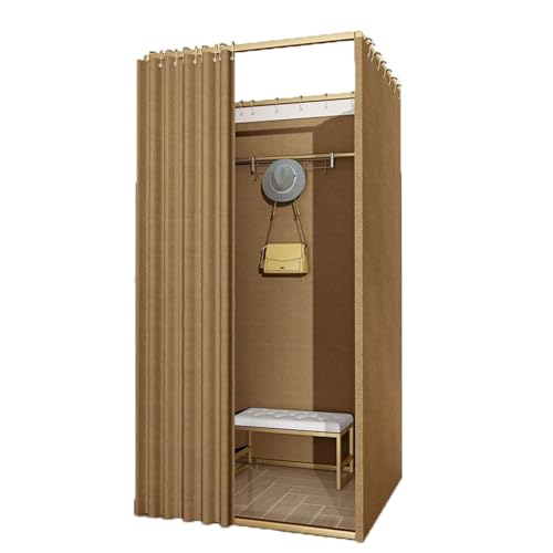umkleidekabine mobil Tragbare Umkleidekabine, temporäre Umkleidekabine, Bodentrennwand, Umkleidekabine, geeignet Compatible with Bekleidungsgeschäfte, Einkaufsbüros umkleidekabine(Brown B,M) von ROSEEONNE